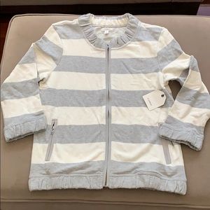 Caslon Striped Cotton Cardigan Jacket